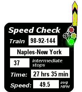 Train 98-92-144: 37 stops, 27:35, 49.5 MPH